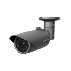 Hanwha QNO-6072R 2MP IR bullet camera installed in Dubai with night vision, weatherproof outdoor CCTV security solution