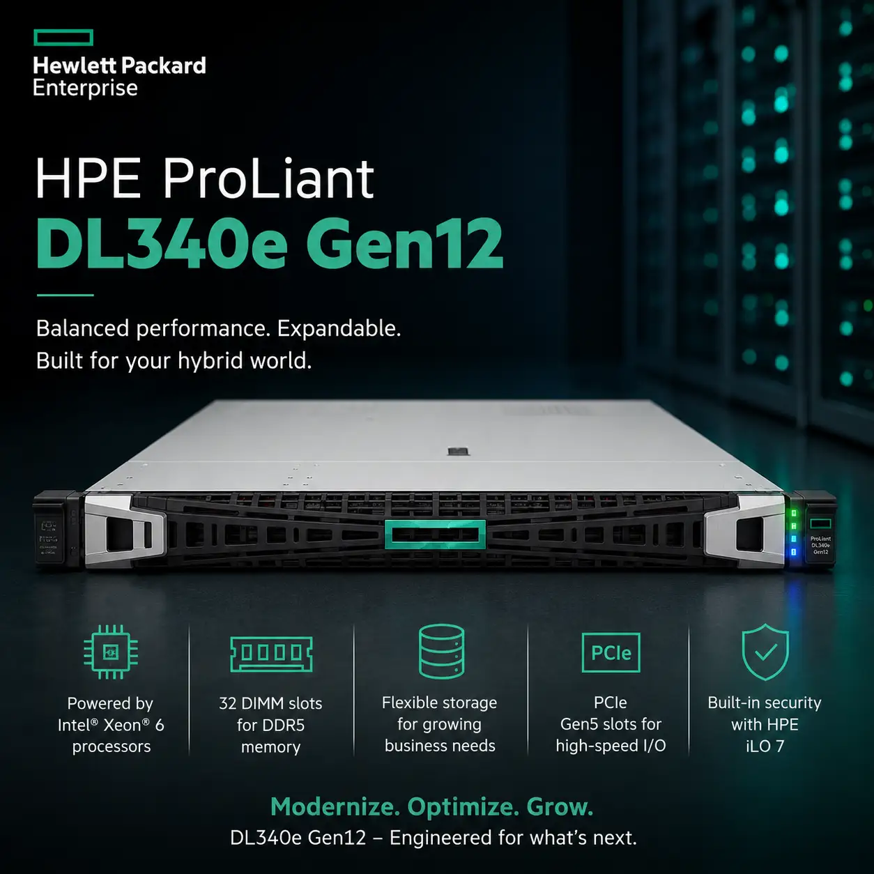 hpe proliant dl340e gen12 dubai