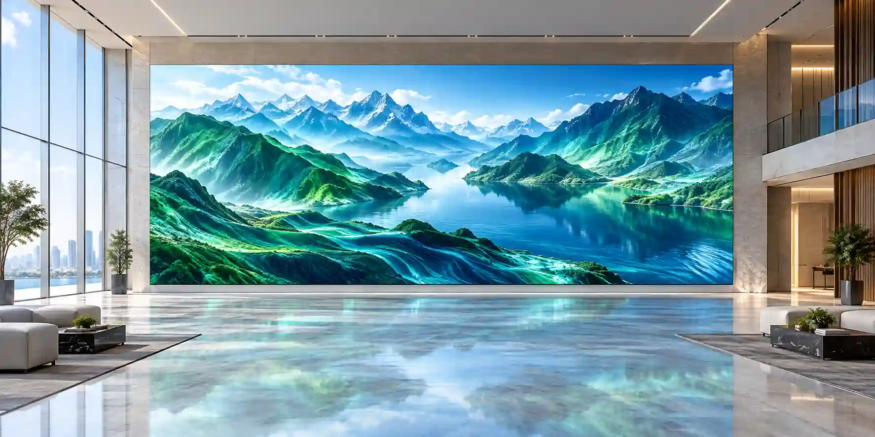 Samsung corporate lobby video wall deployment in Dubai