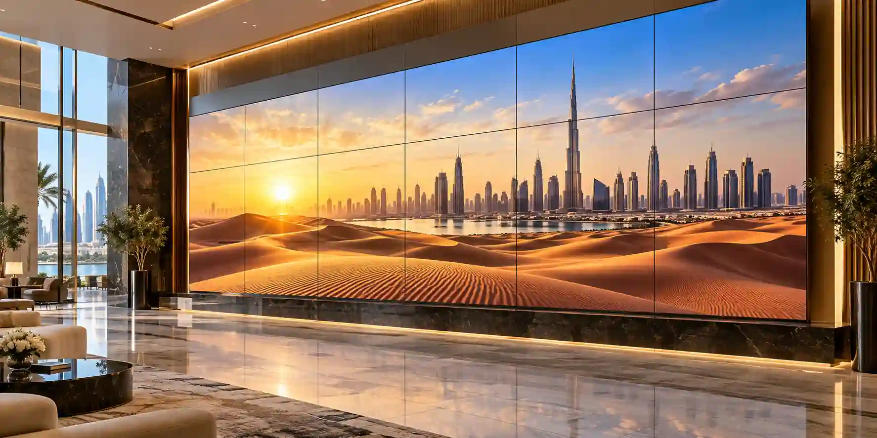 Samsung premium TV deployment in a modern hospitality environment in Dubai